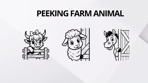 Peeking Farm Animal SVG Bundle, 25 Cute Farmhouse Silhouette Designs, Barnyard Clipart for Cricut, Peeking Cow PNG, Pig SVG, Goat Vector - Etsy