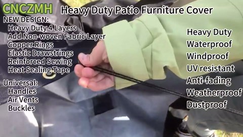 Heavy Duty Patio Furniture Covers Waterproof, 600D Outdoor Furniture Cover Waterproof for Sectional Sofa Couch, Outdoor Dining Table and Chair Set Covers 126''L x 64''W x 28''H, Black