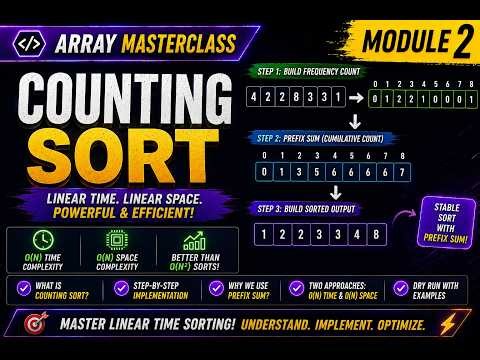 Mastering Array Sorting: Counting Sort (Why Prefix Sum Matters?) | Module 2