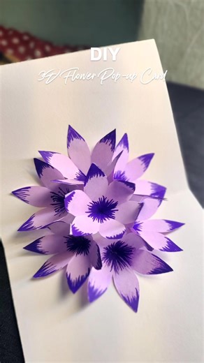 3D Pop-Up Flower Card 🌸 | Easy Paper Craft Hack ✂️ #shorts #diy