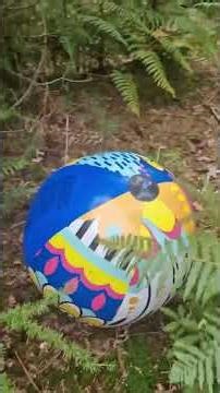 Kicking a Big Colorful Beach Ball in the Forest! 🌳🎈 So Much Fun!