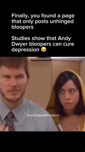 Unhinged Bloopers on Instagram: "Andy Dwyer’s funniest bloopers and outtakes from Parks and Recreation are famous for how much chaos Chris Pratt brought to set, often turning goofs into comedic gold that had cast and crew in stitches. In one iconic gag reel moment, Pratt was supposed to slide over a counter with a briefcase but threw it so hard he smashed the light switch, plunging the office into darkness and then awkwardly broke character, danced, and joked about how props couldn’t fix it. ￼ A