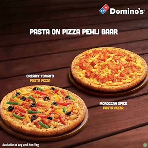 Get the Domino's #PastaPizzaParty started with our delicious new Pasta Pizzas and tempting saucy Pastas. Exclusive preview on Domino's app and website. * Cheesy Jalapeno Pasta is exclusively available in the North and West region. Moroccan Spice Pasta is exclusively available in the South and East region.* #DominosPastaPizza #PastaOnPizza #FirstTimeEver #PastaPizzaParty #NewLaunch | Domino's Pizza India