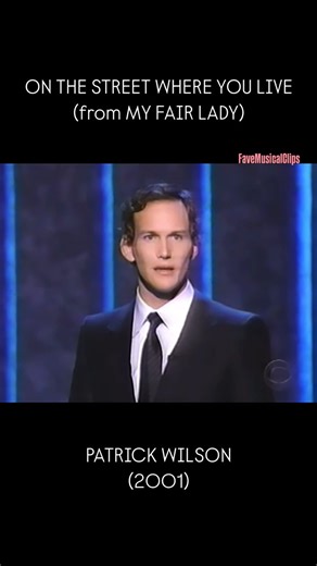 Fave Musical Clips 🎶 on Instagram: "Performance of the Day 🎶 Patrick Wilson - On the Street Where You Live (from the musical My Fair Lady) - Kennedy Center Honors Julie Andrews (2001) #patrickwilson #onthestreetwhereyoulive #myfairlady #kennedycenter #kennedycenterhonors #julieandrews #classictv #classictelevision #classicfilm #classicfilms #classicmovie #classicmovies #musical #musicalperformance #musicaltheatre #musicaltheater #broadway #broadwaymusical #broadwaymusicals #insidious #theconju