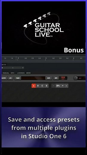 Save and access presets from multiple plugins in Studio One 6