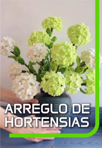 Tutorial de arreglo de flor hortensia #tutorials #limpiapipas #DIY #arreglosflorales #hortensia