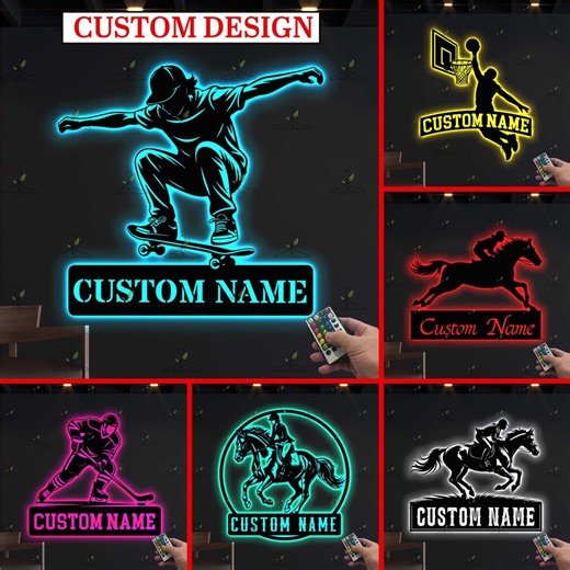 Custom Football Player Metal LED Sign, Personalized Football Player Name Sign,football Lovers Gift,sports Shirt Wall Decor,best Gift for Him - Etsy