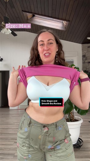 It’s time to put the new Shape and Smooth bra from @knix to the test! This is their latest wireless bra release and I am LOVING this one! It features molded cups versus removable ones, which provides all day shaping without having to worry about the cups folding weird in the dryer lots of adjustment options for straps and band. I also adore this baby blue colour, so perfect for spring! I typically wear a 34G and picked up a size M in the shape and smooth bra. #knix #wirelessbra #bra #brareview #