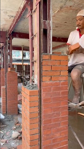 Laying Chinese Decorative Bricks | Precision Masonry & Facade Detailing #howitsbuilt #shorts