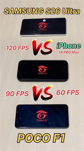 SAMSUNG S26 Ultra👿 iPhone 14 PRO Max vs POCO F1 vs 60FPS vs 90FPS vs 120FPS vs S22 vs S24 #shorts