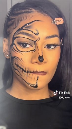 Half Skull Face Tutorial for Halloween Looks
