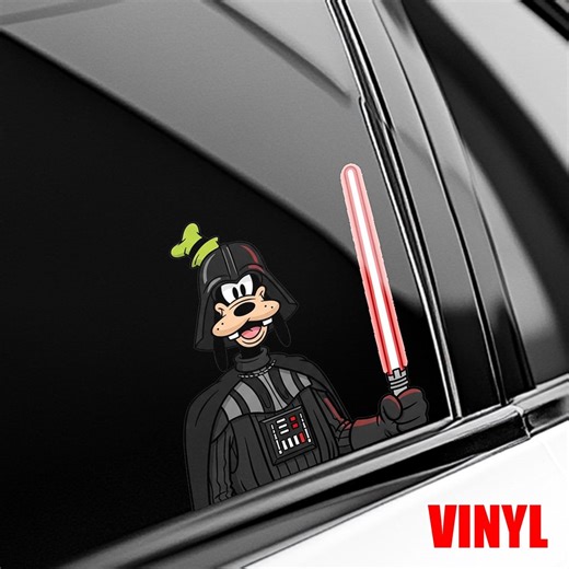 Disney Goofy Dark Vader Star Wars Galaxy's Edge May the Force Be With You Peeker Sticker, Mickey & Friends Cosplay Star Wars Sticker UOWA10 - Etsy