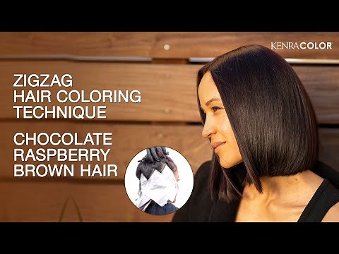 ZigZag Hair Coloring Technique | Chocolate Raspberry Brown Hair | Kenra Color