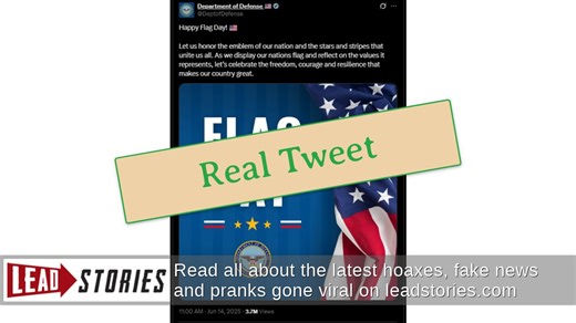 Fact Check: U.S. Department of Defense Included A Design Similar To The Russian Flag On U.S. Flag Day Graphic -- A Real Tweet | Lead Stories