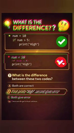 Python Indentation Trick 😱 | 99% Fail This #SimpleQuiz #pythonquiz #codingmistakes #indentation