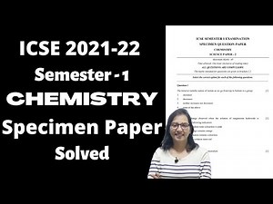 Chemistry ICSE Class 10 semester 1 2021-22 Specimen Paper Solution
