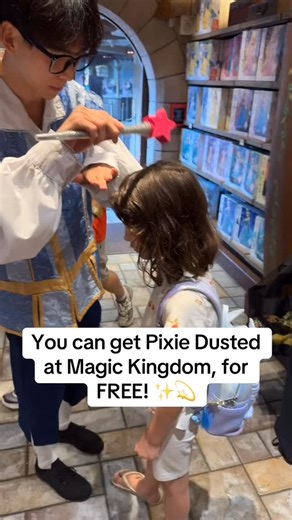 Did you know you can get Pixie Dusted at Magic Kingdom, completely free? ✨ It’s such a simple but magical Disney moment, and you don’t need a reservation or appointment. 💛 Just stop by Sir Mickey’s or Bonjour Village Gifts (both in Fantasyland) and ask a Cast Member. They’ll sprinkle you with pixie dust and send you on your way with a little extra sparkle. 💫 🌟 More Disney tips for parents: fairytaletravelguide.com #disneyworld #magickingdom #disneytips #disneywithkids #familytravel #disneypar