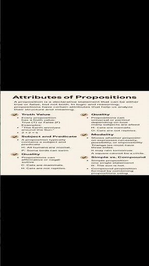 Understanding the Key Attributes of Propositions in Logic