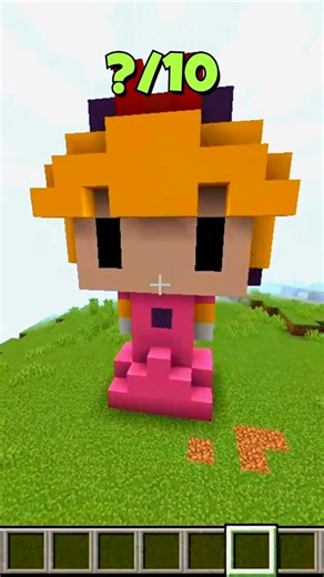 Mario Princess Peach Statue | Minecraft #minecraftshorts