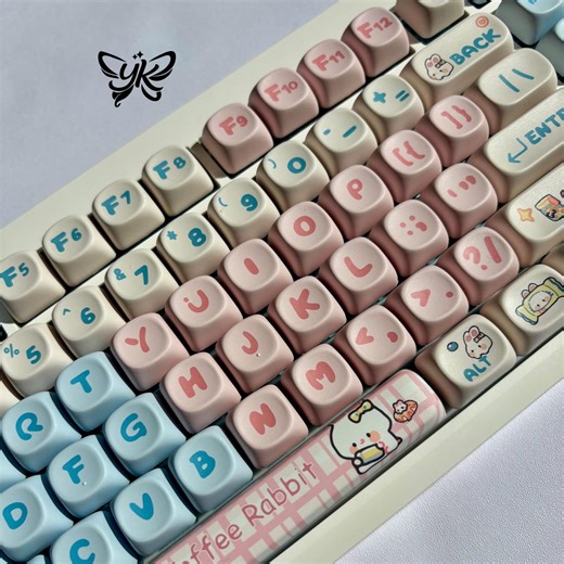 MOA Profile PBT Keycap Set, Rabbit Theme Keycaps, Custom Keyboard Caps - Etsy