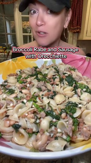 Renee on Instagram: "Broccoli Rabe and Sausage with Orecchiette. With a twist. Such a classic pasta dish. Easy and delicious! 1 Lb Orecchiette pasta 1 head Broccoli Rabe blanched in salted water 1 Lb Italian Sausage 6 cloves minced garlic 1 Can Cannellini Beans 3/4 C Pecorino Romano Cheese 1 C reserved pasta water #broccolirabe #sausage #orecchiette #pastarecipe #italianfood #easyrecipe #recipe #cooking #delicious #foryou #fyp #foryoupage"