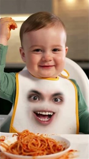 【AI Comedy | Reincarnation Series】Reincarnated as a Baby’s Bib 🍝😂