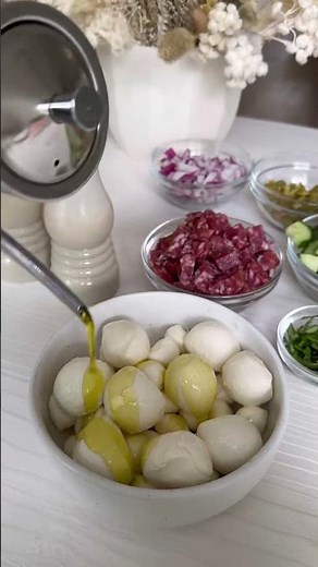 Italian Pasta Salad made with marinated Bocconcini cheese is the perfect summer pasta salad! Made