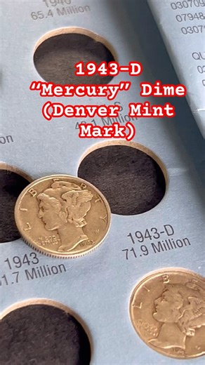 THIS is the 1943-D “Mercury” Dime 1 of 71,949,000 Minted In Denver! #mercurydimes #vlogmas