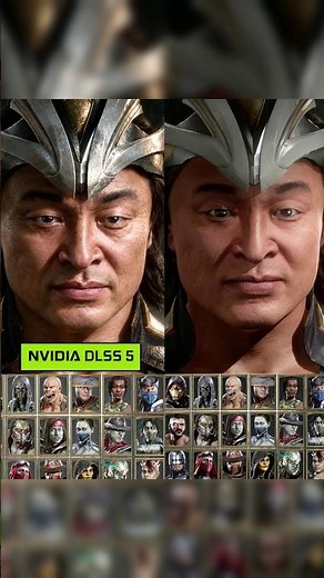 Selecting Shang Tsung in Dlss 5 Neural Rendering in MkX, Mk11 and Mk1 #mortalkombat