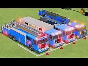 TRANSPORTING ALL COLOR FIRE TRUCK, MAN, SCANIA, VOLVO, TO FIRE DEPARTMENT GARAGE FS22
