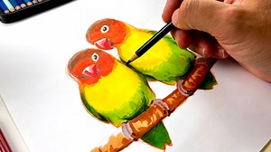 How To Draw Realistic Love Birds - Advanced - Art For Kids Hub -
