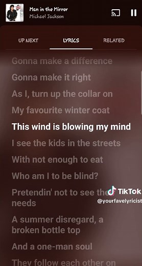 Michael Jackson Man In The Mirror Lyrics Video