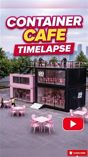 Building a Modern Shipping Container Cafe: From Ground to Grand Opening.#shortvideo #luxury #shorts