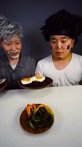 Black Bean Noodle, fried egg Mukbang Impressive Videos HUBA #shorts #reel #HUBA후바 | Huba후바