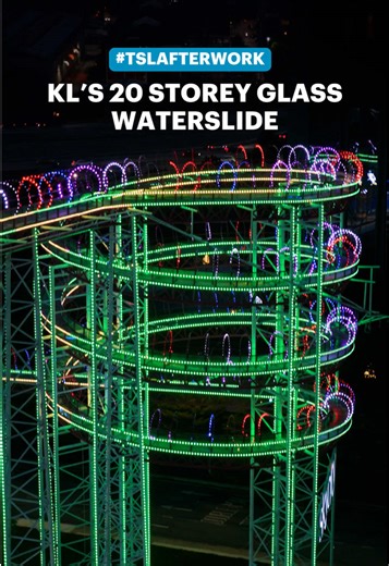 Even your HDB also not 20 storeys. SkyCity, Malaysia’s first-ever glass waterslide is now open 🤯 Enjoy a 360-degree view of the sunset and night lights while sliding down 60 metres from the air. Read the full guide in our bio 🔗 📍I-City, 40000 Shah Alam, Selangor, Malaysia Follow us for more fun things to do! #TSLAfterWork #SkyCity #iCity #KL