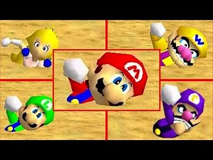 15 Characters Sinking in Quicksand Animations in Super Mario 64