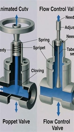 Poppet Valve Working Animation #automobile #poppetvalve