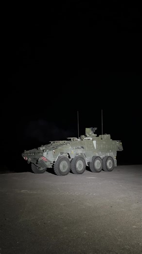 Boxer night firing its Heavy Machine Gun (HMG). Boxer will be crewed by the Armoured and Armoured Cavalry Regiments of the RAC. #Armyjobs #Armoured #Boxer #FindandDestroy #Britisharmy #Tanks #Army #British #Defence #cavalry #bethebest | Royal Armoured Corps