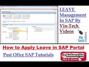 How to Apply Leave in SAP Employee Portal | Leave in SAP | Vin Tech Videos