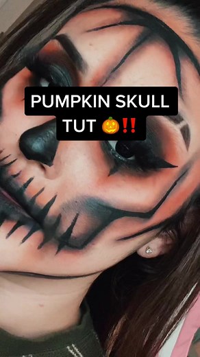 Spooky Pumpkin Skull Makeup Tutorial for Halloween