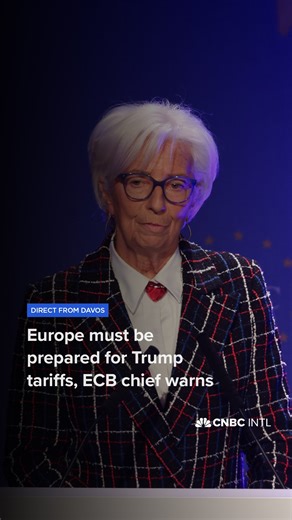 Europe must “be prepared” for potential trade tariffs from newly inaugurated U.S. President Donald Trump, the president of the European Central Bank told CNBC's Karen Tso in an exclusive interview on Wednesday. ➡️ After his inauguration, Trump told reporters that the EU has been “very, very bad to us. So they’re going to be in for tariffs.” ➡️ The ECB’s Christine Lagarde added that the fact that Trump had not imposed blanket tariffs on the first day of his presidency was a “very smart approach.”