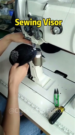 Sewing visor for caps #baseballcap #factory #hatfactory #caps #hat