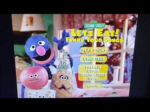 Sesame Street let's eat funny food songs 2004 dvd menu