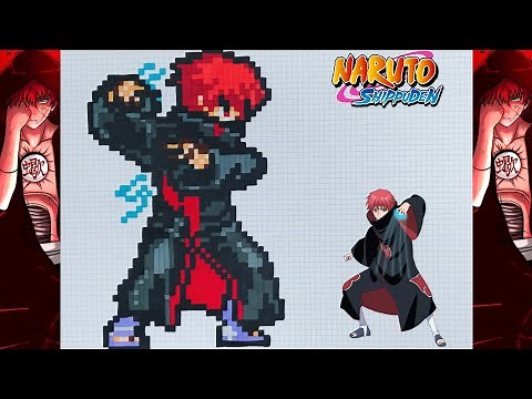 TUTO DESSIN PIXEL ART NARUTO SASORI / HOW TO DRAW NARUTO SASORI PIXEL ART #7 #pixelartnaruto