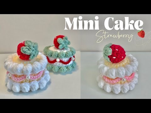 🍓How To Crochet Mini Cake | Strawberry Cake🍓