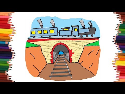 Como dibujar un TUNEL CON PERSPECTIVA paso a paso y MUY FACIL - Dibujos para Colorear