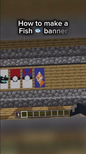 How to make a FISH BANNER in MINECRAFT! 🐟 #shorts