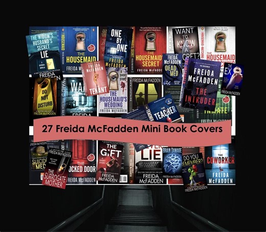29 Freida Mcfadden Mini Book Covers- 1:12 AND 1;6 Scale Mystery Miniature Bookshelves - Etsy
