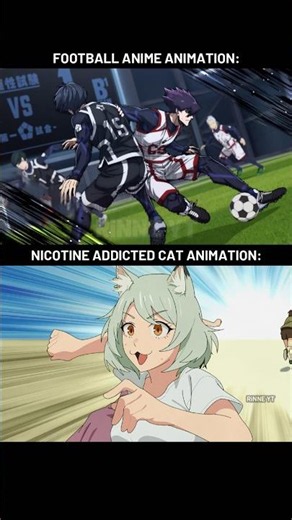 When the Nicotine Addicted Cat gets a better football animation than Blue Lock #YaniNeko #BlueLock