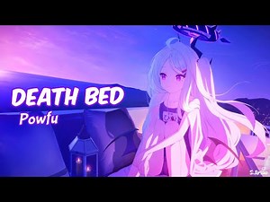 Death Bed - Powfu [ Lyrics // Speed Up ] | Hina (Summer) - Blue Archive Live2D